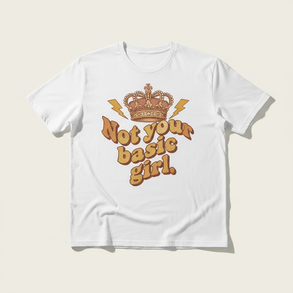Not Your Basic Girl retro vintage women's streetwear t-shirt